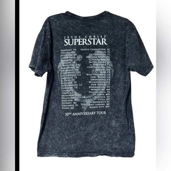 EUC Jesus Christ Superstar Double Sided Black 50th Anniversary Tour T-Shirt SZ L - Picture 4 of 4